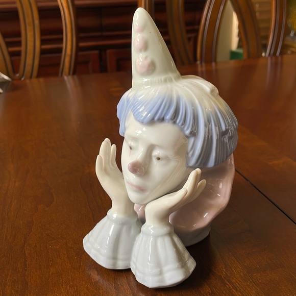 VTG Meico Porcelain Dreaming Pierrot Clown Bust Figurine Harlequin - Picture 1 of 10